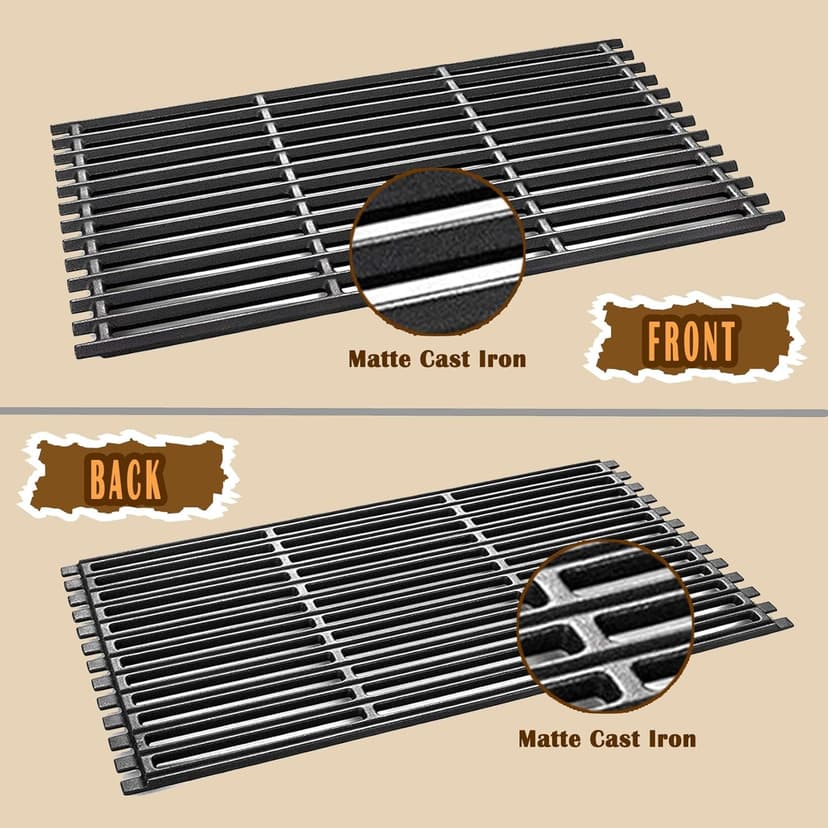 SafBbcue 17 in Cooking Grates Replacement Parts for Charbroil Tru Infrared Grill 463242715, 463242716, 463276016, 466242715, 466242815, Lowes 606682, 639322 Gas Grill, Cast Iron Cooking Grids, 3 Pack