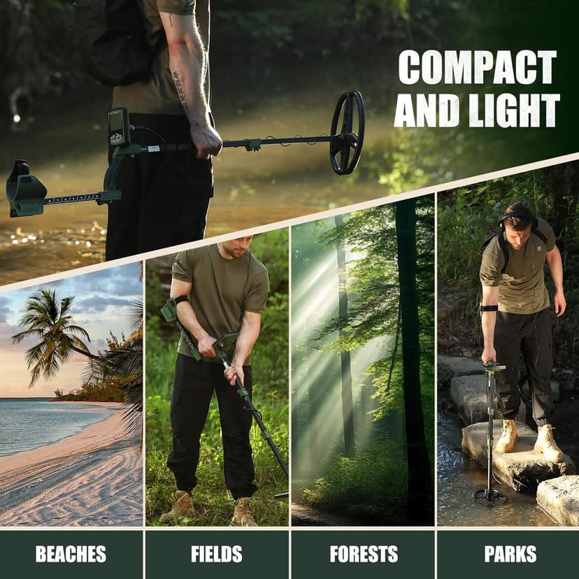 Professional Metal Detector for Adults,12" IP68 Waterproof Search Coil with LCD Backlight,5 Modes Gold Detector,Advanced DSP Chip&High Accuracy System for Beach/Gold Hunting