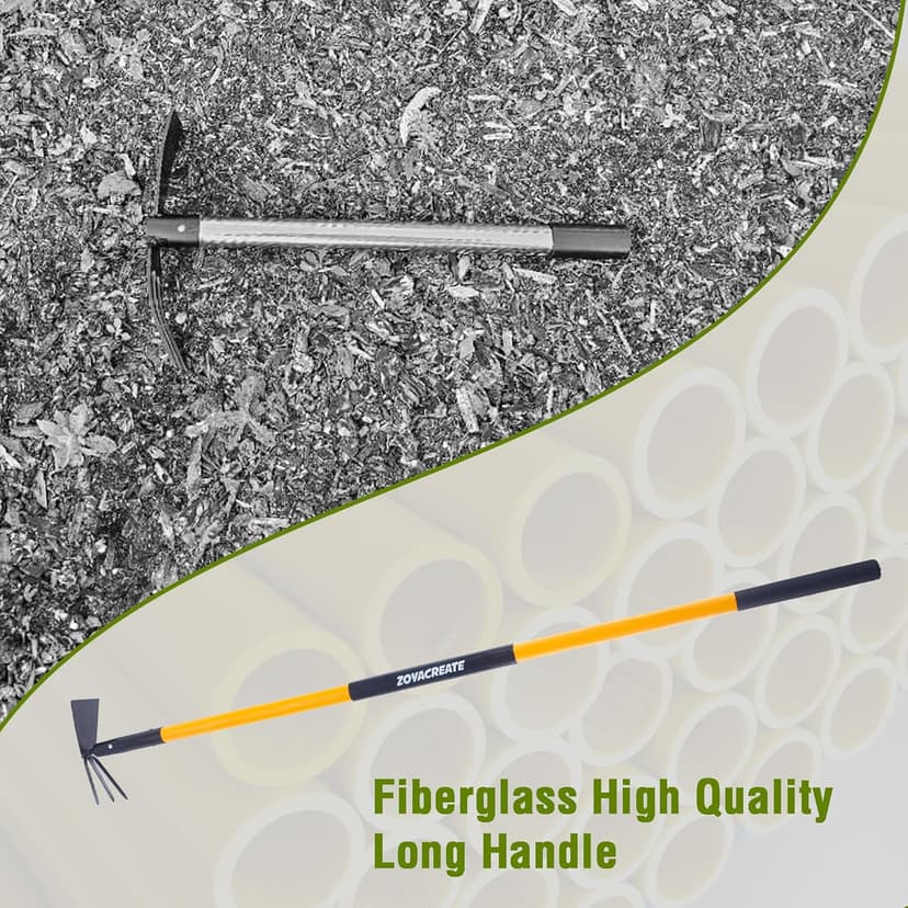 Hoe Garden Tool, Heavy Duty Long Handle Rake Cultivator Manual Weeder for Yard Lawn Patio Garden Planting