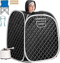 VIVOHOME Upgraded Portable Personal Steam Sauna Spa with 3L 1000 Watt Steam Generator, Foldable Chair, Home Therapeutic Sauna Spa Tent for Detox Relaxation