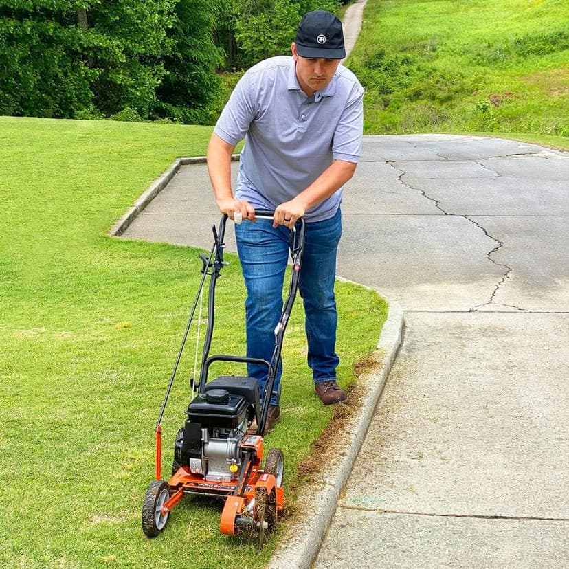 Yard Force YF7302 79cc 4-Cycle Gas Powered Edger with 9” Heavy-Duty Steel Blade, Adjustable Depth Lever and Folding Handle