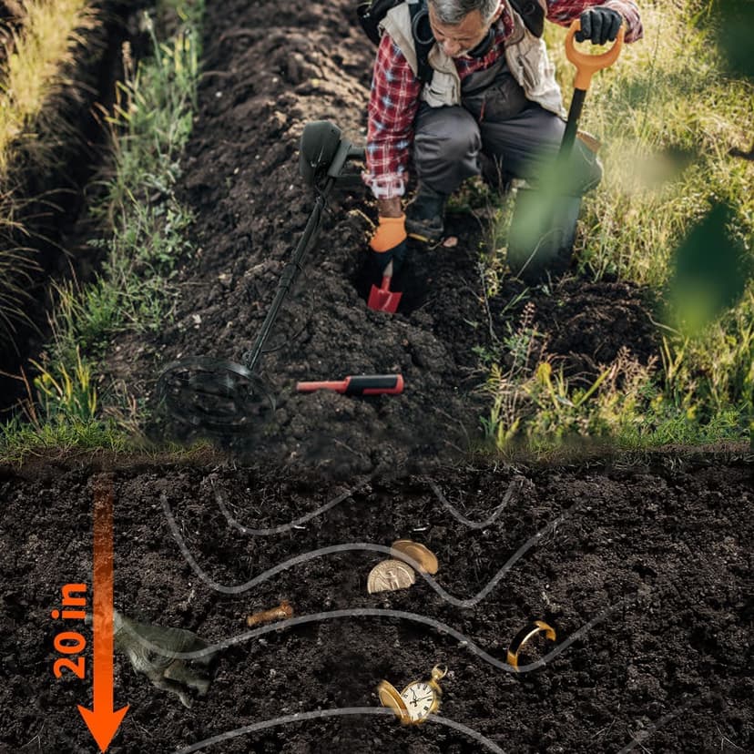 Professional Metal Detector for Adults - 5 Modes, Waterproof, Lightweight for Beach, Forest & Archaeology Exploration