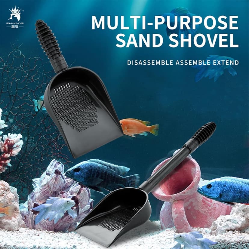 Aquariums Gravel Sand Shovel Fish Tanks Cleaning Tool with Ergonomic Handle Aquariums Cleaning Scooper Sifter Cleaner