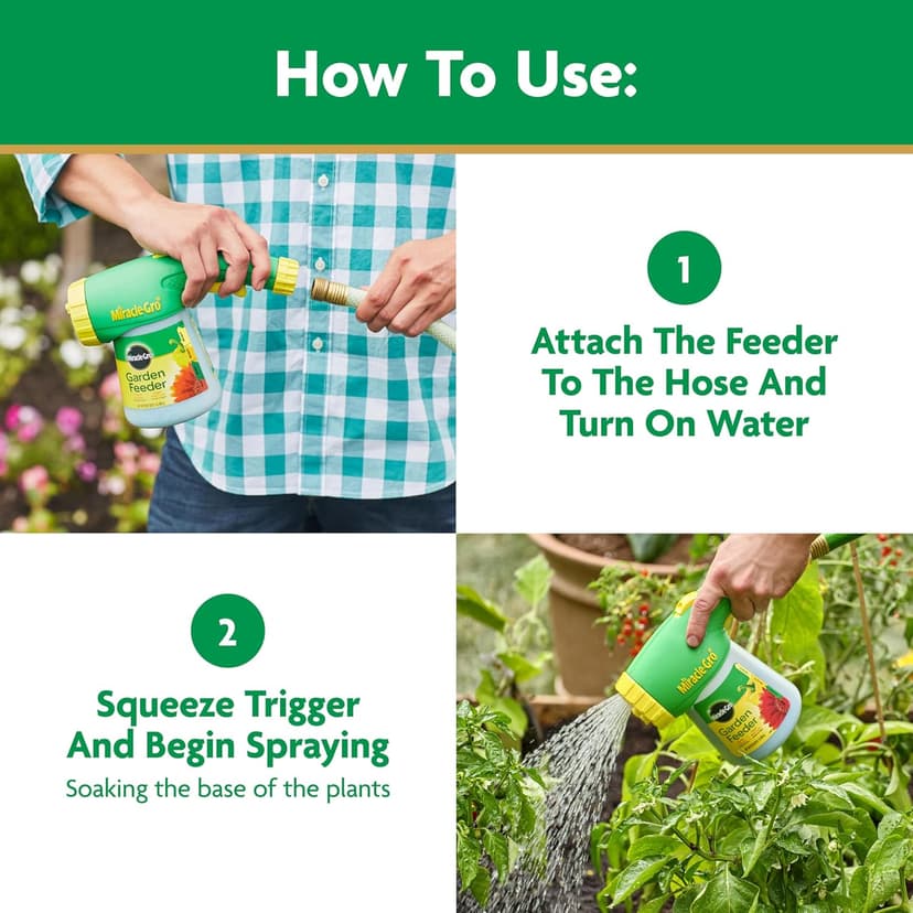 Miracle-Gro Water Soluble All Purpose Plant Food and Garden Feeder Bundle: Use on Flowers, Vegetables, Trees, and Houseplants