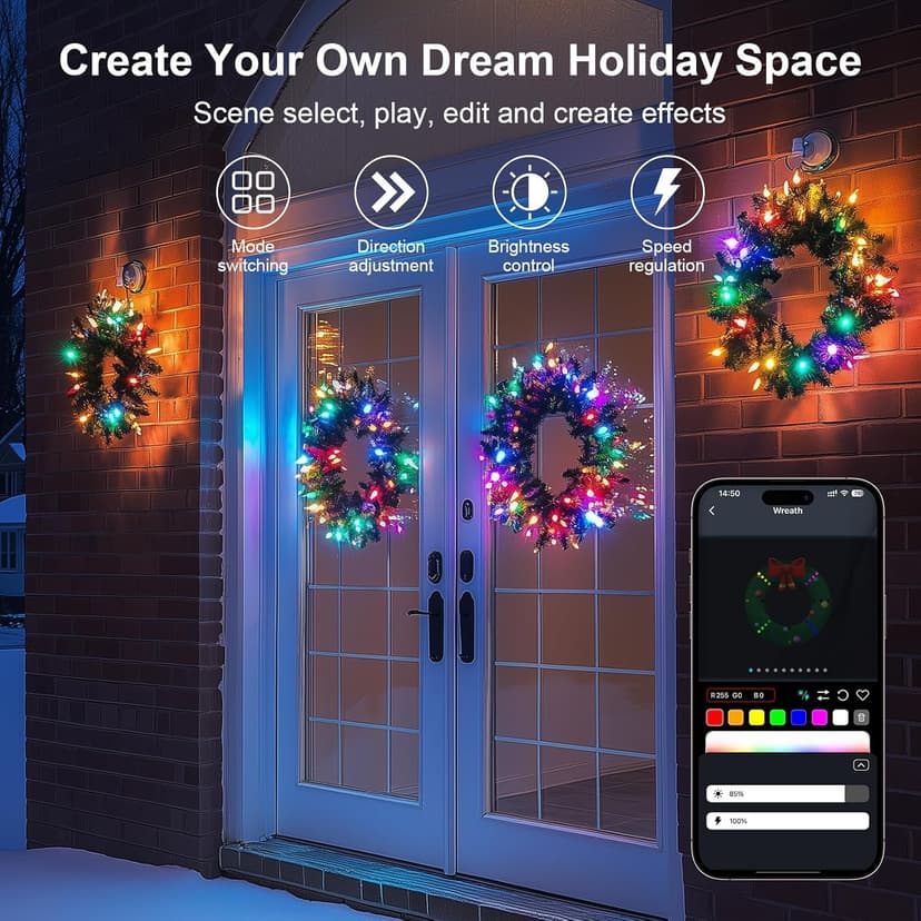 Color Changing Globe String Lights, 33ft Smart Fairy String Lights with APP Control, Mini Ball LED Twinkle Lights Hanging for Indoor Outdoor Bedroom Party Garden Camping Christmas Decoration