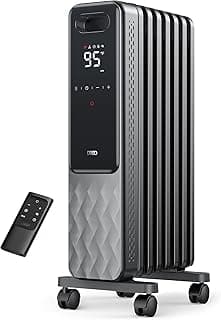 Dreo Oil Filled Radiator, Electric Radiant Heaters for indoor use Large Room with Remote Control, Child Lock, 4 Modes, Overheat & Tip-Over Protection, 24h Timer, Digital Thermostat, Quiet, 1500W