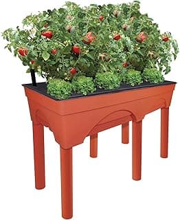 Emsco Group Big Easy Picker Raised Bed Grow Box – 30" Elevated Height – Self-Watering and Improved Aeration – Larger 48” x 20” Design