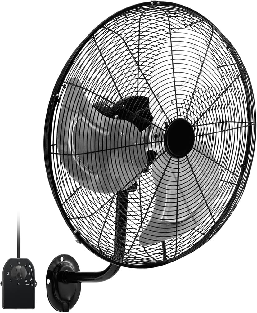 Tangkula 20 Inch Wall Mount Fan with Aluminum Fan Blades, Industrial 3-Speed Oscillating Metal Wall Fan, Heavy Duty Wall Mount Fan for Shop, Commercial, Garage, Warehouse, Workshops & Factory