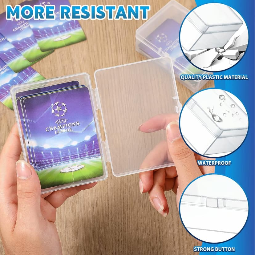 Vicenpal 12 Pcs Playing Card Boxes Clear Plastic Deck Cases Trading Card Storage Boxes Compatible with MTG TCG 100 Game Cases Holder 4.45 x 2.91 x 1.35 Inch
