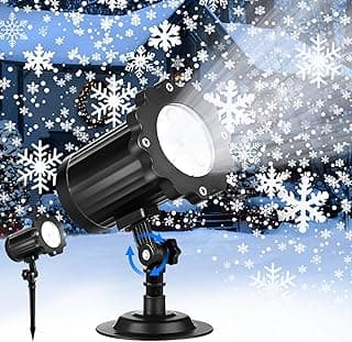 2024 New Christmas Projector Lights Outdoor, Waterproof & Adjustable LED Christmas Snowflake Projector Lights Indoor for Halloween, Christmas, Home Birthday Party and Garden Decoration