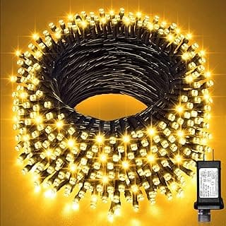 JMEXSUSS 66ft 200 LED Christmas Lights Outdoor, Warm White Christmas Lights Indoor Plug in, 8 Modes Twinkle String Light for Outside Tree Bedroom Wedding Party Ceiling Home Decorations