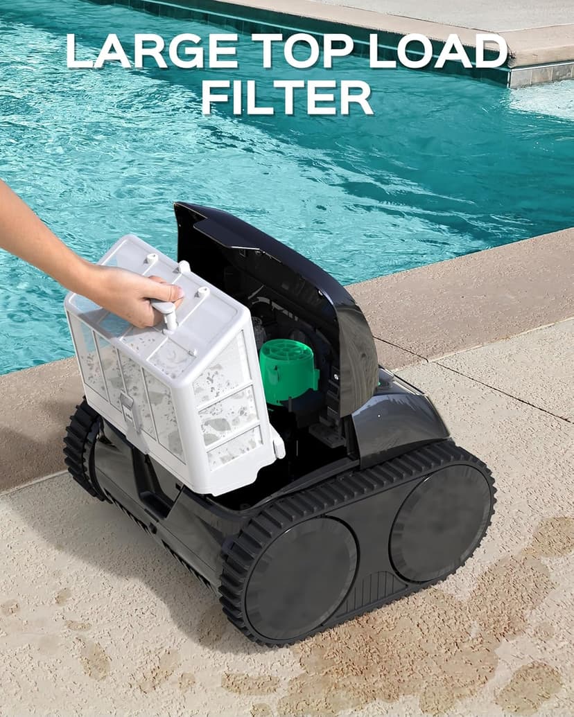 WYBOT C1 Cordless Pool Vacuum for Inground Pools, Robotic Pool Cleaner 150-Min Runtime, Wall Climbing, Triple-Motor, Intelligent Route Planning, Ideal for Pools Up to 1,614 Sq. Ft