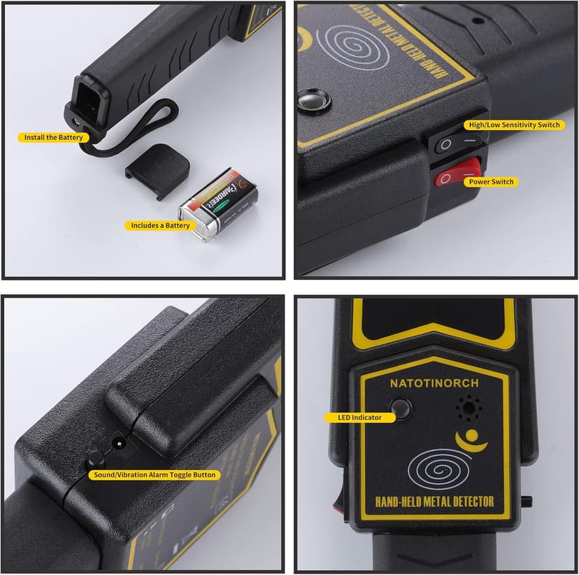 Handheld Metal Detector Wand,High-Sensitivity Security Detector Wand, for Security Inspection, Detection of Various Electronic Products, Metal Products, Weapons, Knives Scanner