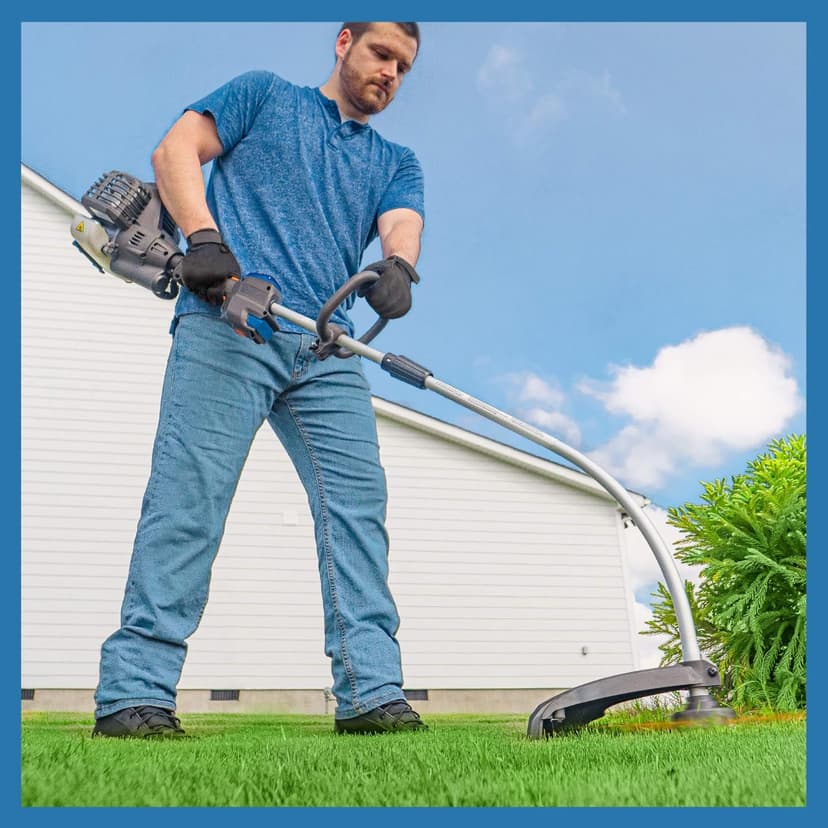 LawnMaster NPTGCP2517B No-Pull Gas String Trimmer with Electric Start 25cc 2 Cycle,17-Inch
