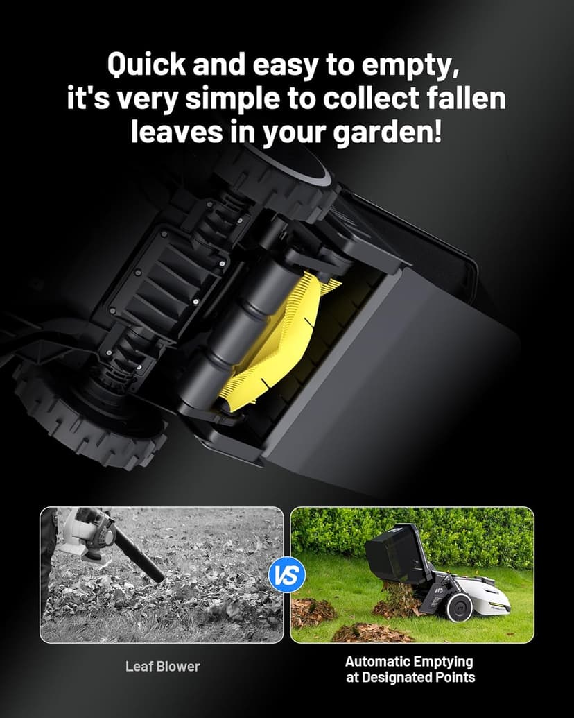 YUKA 2000 Robot Lawn Mower with Sweeper Kit, Ultrasense AI Vision & RTK Antenna, Auto Mapping & App Control,45% Slope Capability,Wireless Perimeter,Dual Cutting Discs, Up to 20 Mowing Zones