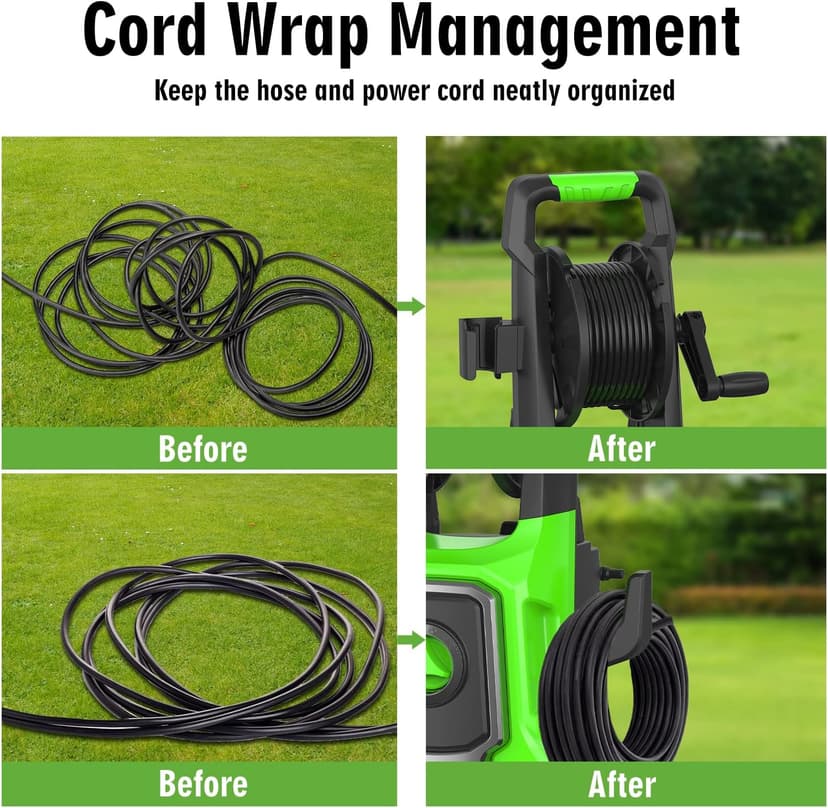 5000 Max PSI Electric Pressure Washer, Power 3.6 GPM Power Washer Machine with Hose Reel,4 Quick Connect Nozzles, Foam Cannon, for Cars, Patios, and Floor Cleaning