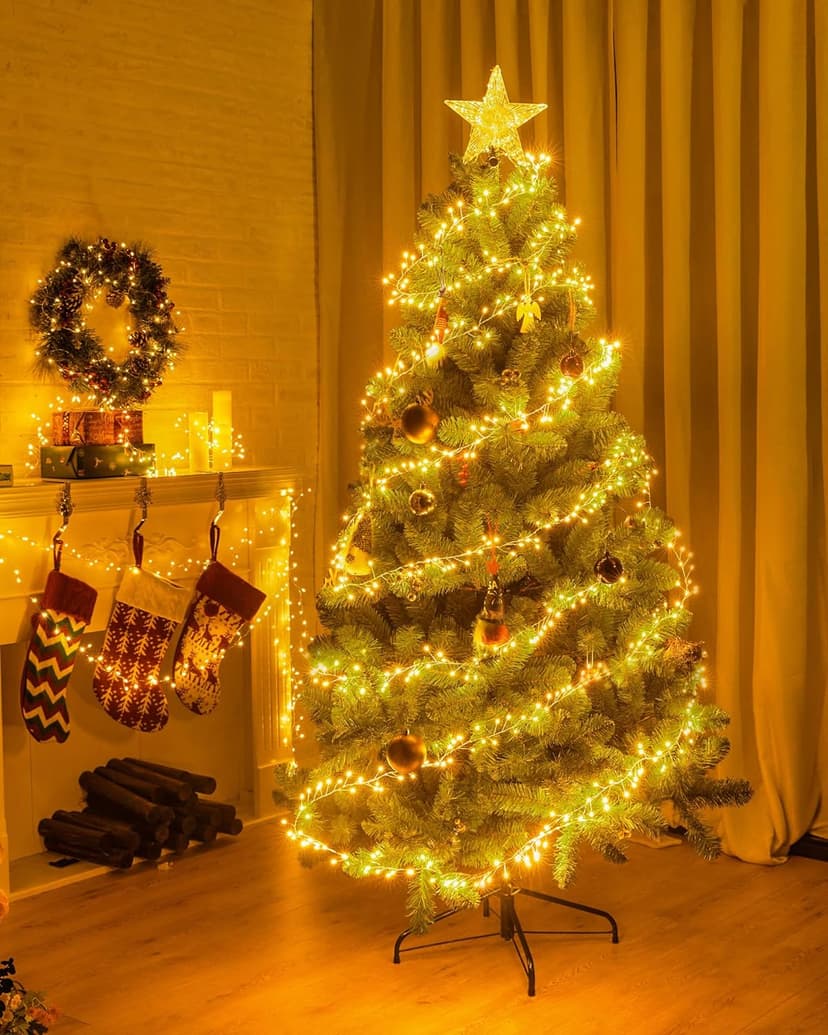 Fairy Lights Battery Operated, Fairy String Lights Waterproof Silver Wire 5 Feet 60 Led Firecracker Starry Light for DIY Wreath Home Wedding Party Bedroom Mason Jar Holiday Christmas, Warm White