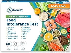 5Strands Food Intolerance Test, 640+ Items Tested, Food Sensitivity at Home Test Kit for Adults & Kids, Accurate Hair Analysis, Results in 5 Days