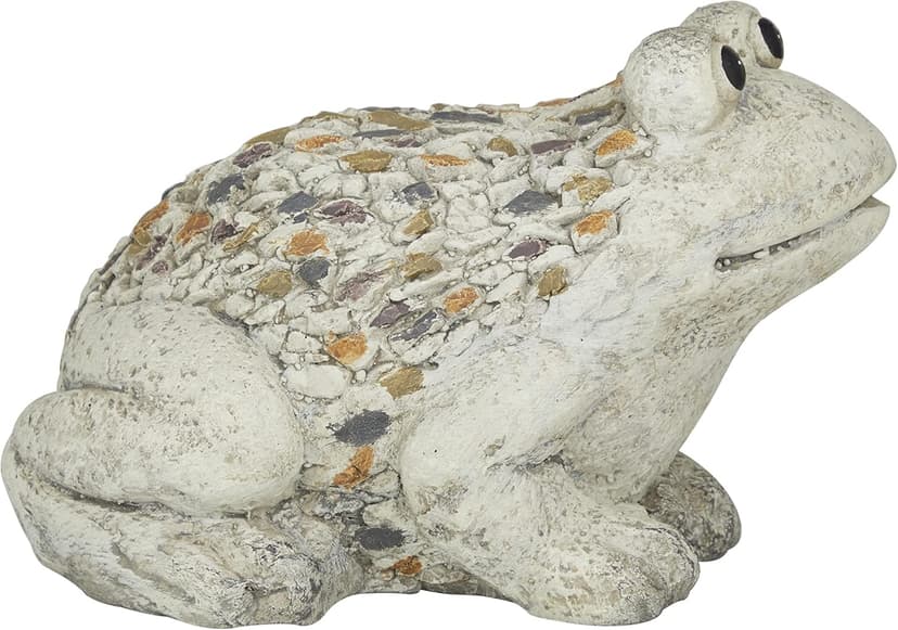 Deco 79 Polystone Frog Decorative Garden Sculpture Indoor Outdoor Garden Statue, Outdoor Sculpture 12" x 8" x 8", Light Gray