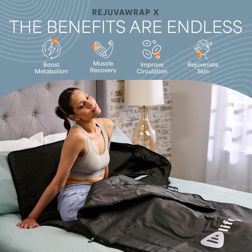 LifePro Infrared Sauna Blanket for Detox & Relaxation – Portable Far Infrared at Home Sauna for Detox, Muscle Tension Release, and Recovery – RejuvaWrap Series with Adjustable Heat Settings