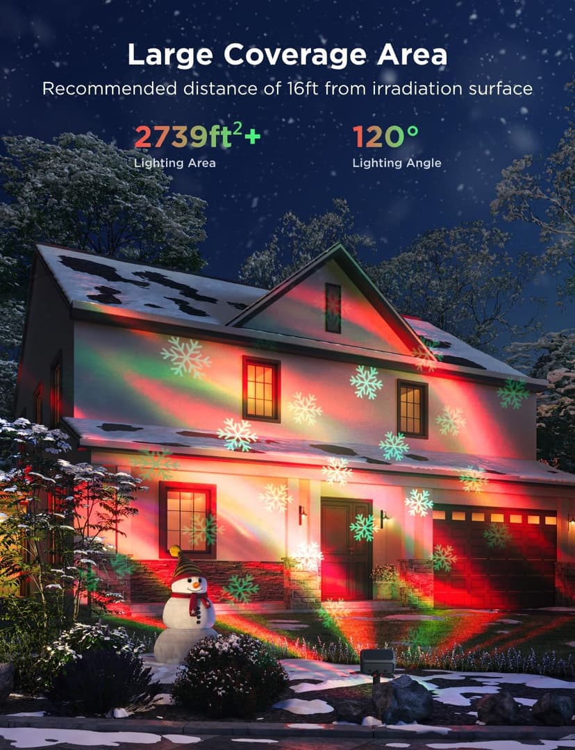 Govee Outdoor Projector Light, Laser and Aurora Star Projector Light for Indoor and Outdoor Decor, 16 RGB Patterns, RGBW Aurora, 51 Scene Modes, Works with Alexa, Google Assistant, Matter