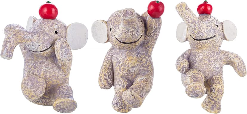 Garden Statues Flowerpot Landscaping Tree-Hugger Fairy Plant Pot&Vase Hugger, Mini Decorative Climber Clingers (3Pack Elephant)