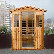 Saunas 904V Far Infrared Sauna, Outdoor Wooden Dry Sauna Low EMF (Hemlock Wood, 4-Person Size)