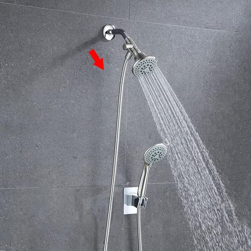 Little World Shower Arm Diverter Valve - 3 Way Shower Diverter Valve, G1/2 Solid Brass Fixed Spray System Diverter for Universal Hand Held Showerhead (Brushed Nickel)