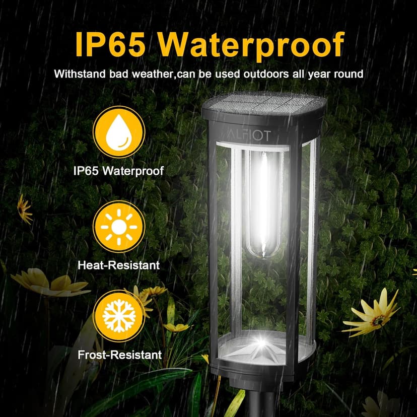 Solar Pathway Lights Outdoor Powered Waterproof 8 Pack Upgraded Solar Walkway Landscape Lighting Outside Driveway Light,Auto Dusk to Dawn On/Off for Yard Lawn Patio Decor (Cool White)