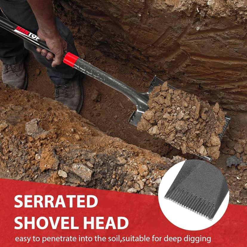 Spade Shovel Garden Flat Trenching Shovel for Digging Gardening Planting Edging, 43 inches