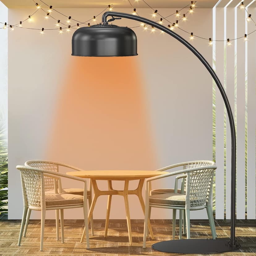 EAST OAK Patio Heater 3000W, Commercial Arch Outdoor Heater 3 Heat Settings, Tip-over & Overheat Protection, Instant Heat Electric Heater for Restaurant, Patio, Backyard, Garage, 240V Black