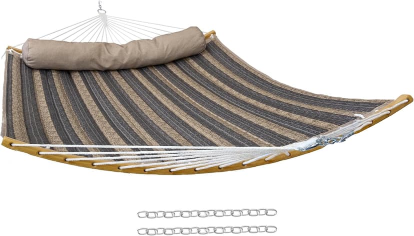 Sunnydaze Outdoor Hammock with Spreader Bar - 450-Pound Capacity Curved Spreader Bar Hammock - Mountainside