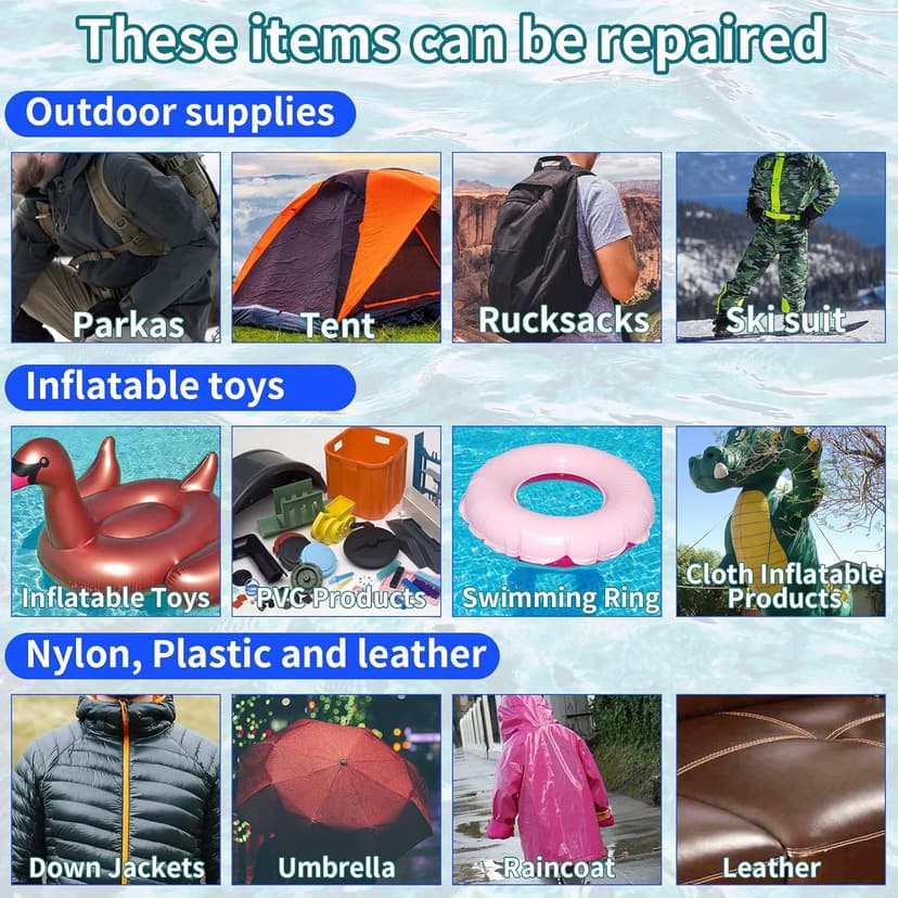 Birllaid Inflatable Patch Repair Kit Waterproof Heavy Duty, Clear TPU Repair Tape for Bounce House, Tent, Canvas, Canopy, Pool Floats, Swimming Ring
