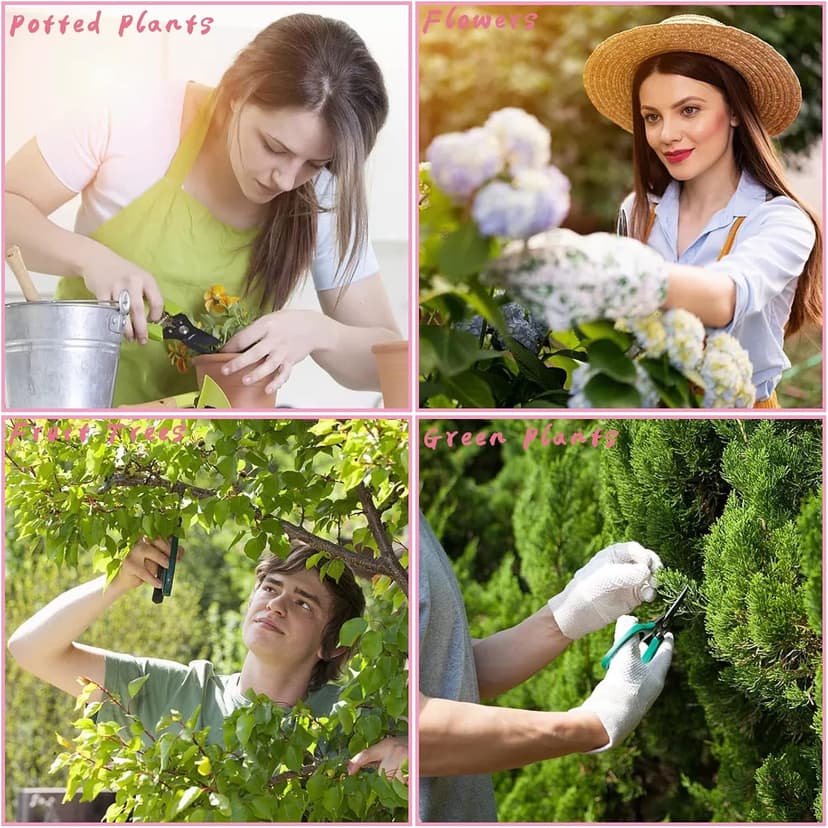 3 Pcs Garden Scissors Floral Shears,Professional Floral Scissors with Comfortable Grip Handle,Premium Garden Pruning Shears for Plants Trimming and Fruit Picking Trimming,Pink