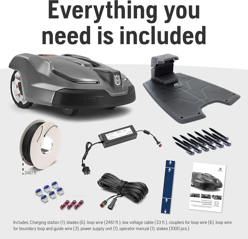 Husqvarna Automower 430XH Robotic Lawn Mower with GPS Assisted Navigation, Automatic Lawn Mower with Self Installation, Ultra-Quiet Smart Mowing Tech for Medium to Large Yards (0.8 Acre) 967852945