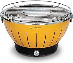 Lippert Odyssey Portable Grill - Compact and Versatile Charcoal Grill for Camping, Tailgating, and Outdoor Cooking - Lightweight and Durable Design with Large Cooking Surface - Amber