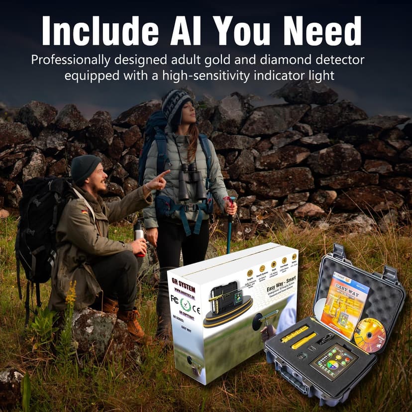 Adults Professional Underground Metal Gold Detector Intelligent Operation Silver Copper Finder High Precision Rapid Positioning Jewelry Ore Detector Gold Mine Hunter Treasure Scanner