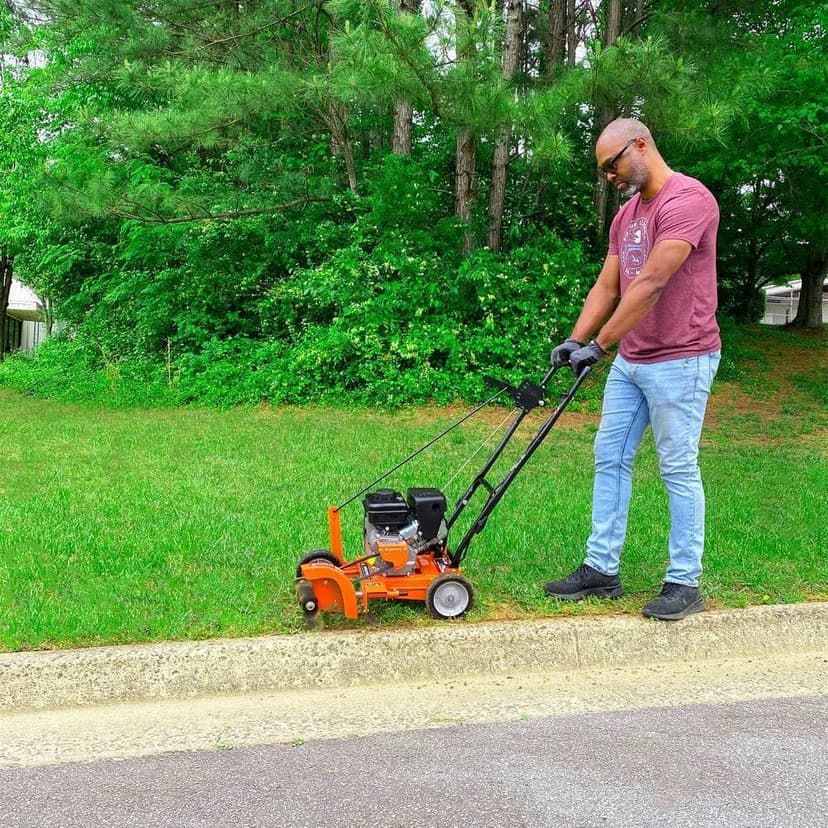 Yard Force YF7302 79cc 4-Cycle Gas Powered Edger with 9” Heavy-Duty Steel Blade, Adjustable Depth Lever and Folding Handle