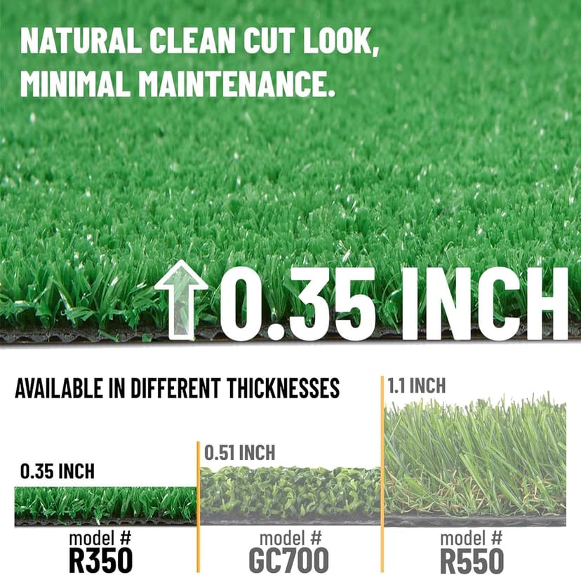 Ottomanson Artificial Grass Turf 6'6" x 9'2" Indoor Outdoor Faux Grass Rug with Drainage Holes, Customizable with Extra Long Size Options, Perfect for Patio Lawn Balcony Weddings Photoshoot Backdrop