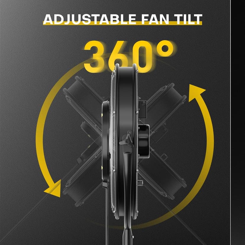 5300 CFM 20" Outdoor Pedestal Fan with Misting, Industrial Pedestal Fan with 3 Speeds, Stand up Fans Heavy Duty with IP44 Enclosed Motor, Adjustable Tilt, UL Listed for Garden Barn