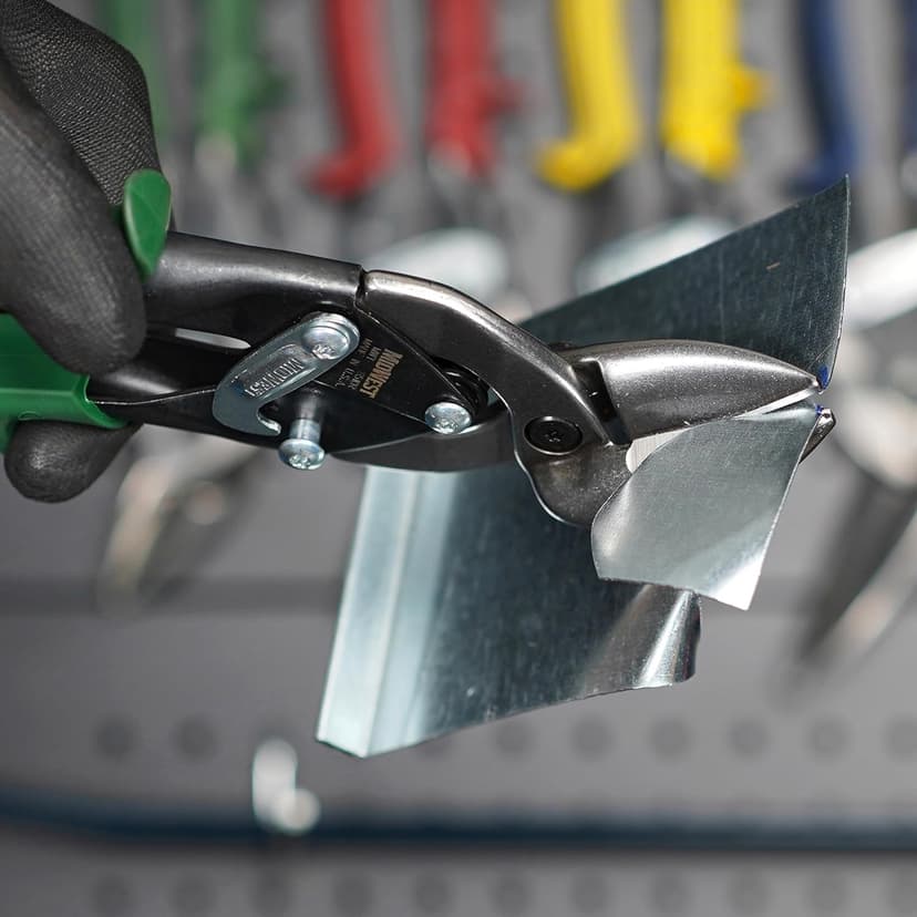 MIDWEST Aviation Snip Set - Left and Right Cut Offset Tin Cutting Shears with Forged Blade & KUSH'N-POWER Comfort Grips - MWT-6510C