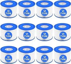 12 Pack Type VI Hot Tub Filter Cartridge Compatible with Lay-Z-Spa, Coleman SaluSpa 90352E 58323 90427E
