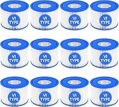 12 Pack Type VI Hot Tub Filter Cartridge Compatible with Lay-Z-Spa, Coleman SaluSpa 90352E 58323 90427E