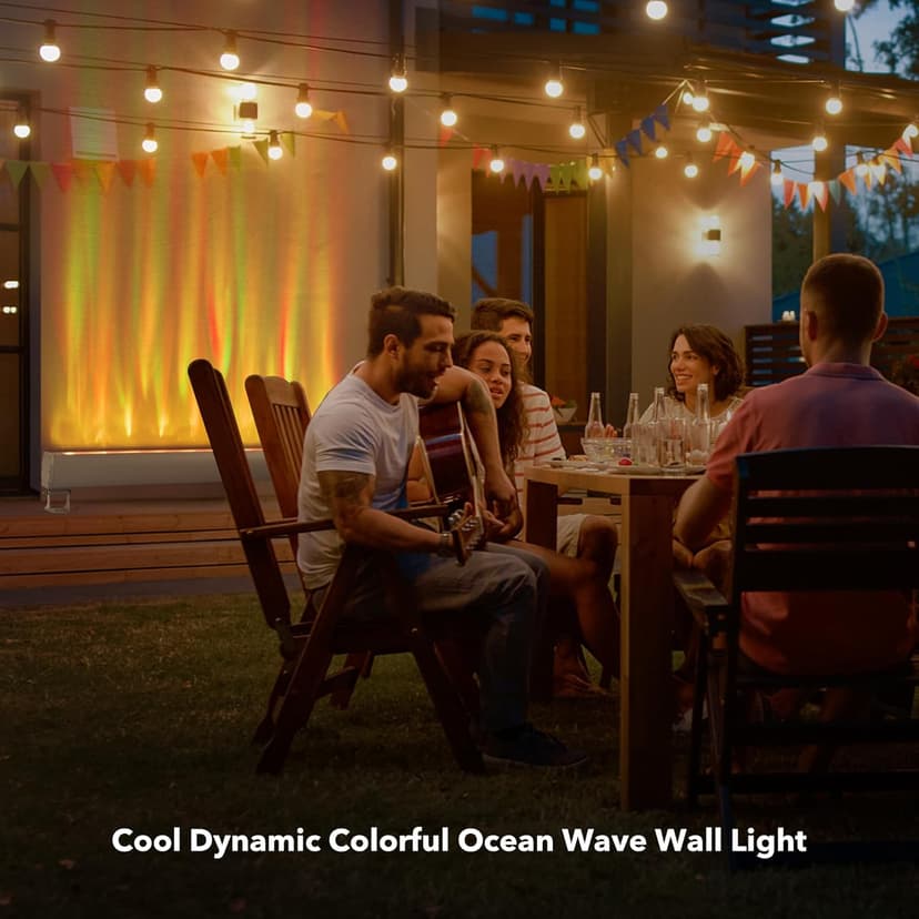 Ocean Wave Projector, 40in Water Effect Light, Ambient Lighting Outdoor Wall Lights, Creative Color Bubble Wall Wave Light Outdoor Waterproof, Led Lights Decorations for Home Outside