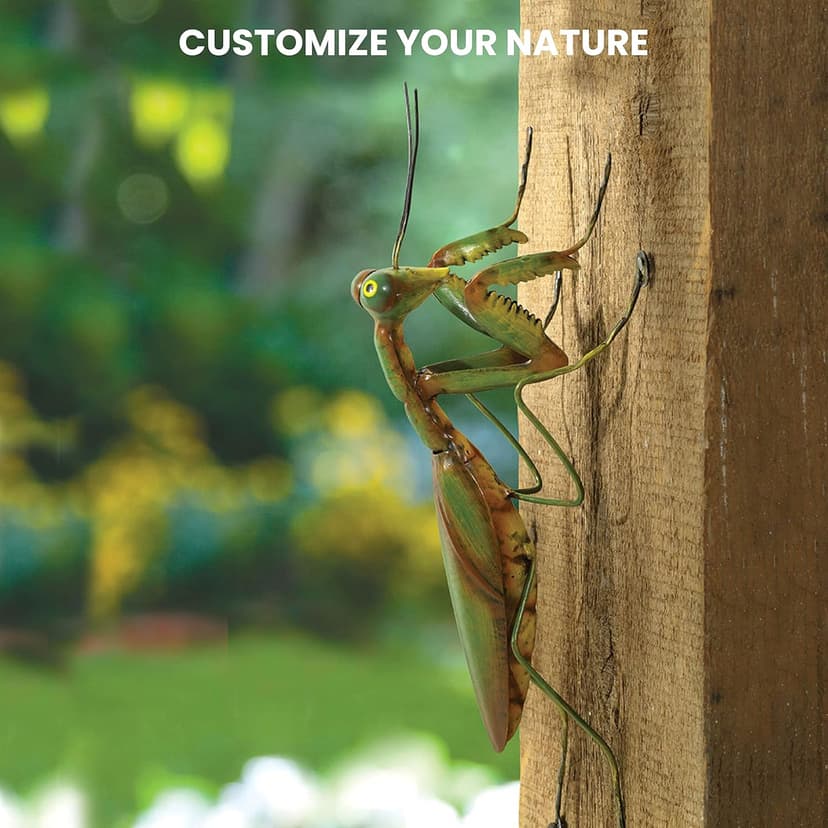Bits and Pieces - Praying Mantis Tree Hanger - Whimsical Yard Decoration - Realistic Tree Sculpture - Weather-Resistant Garden Peeker Hugger for Outdoor and Landscape Décor - 12" x 5" x 3½"