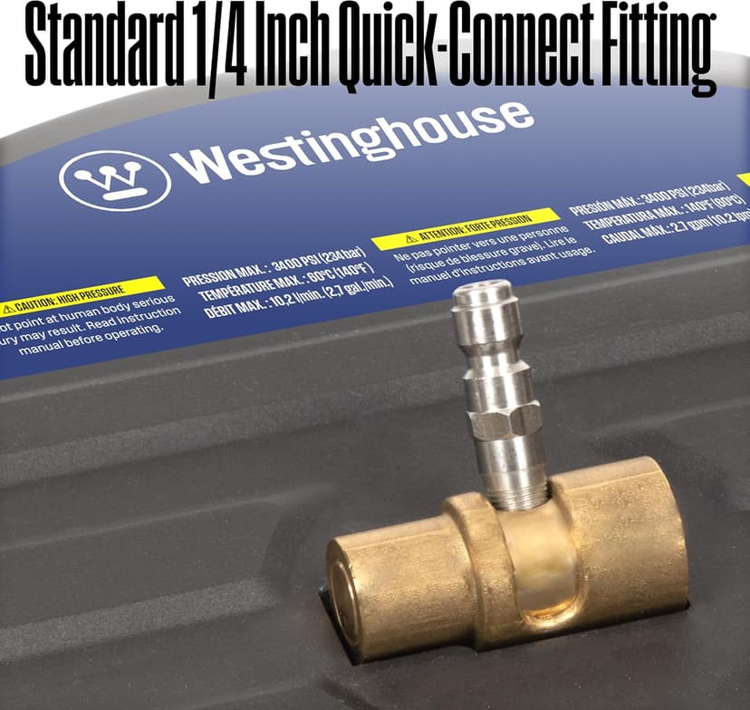 Westinghouse Universal 15” Pressure Washer Surface Cleaner Attachment - 3400 Max PSI, 1/4” Connector - For Gas and Electric Pressure Washers