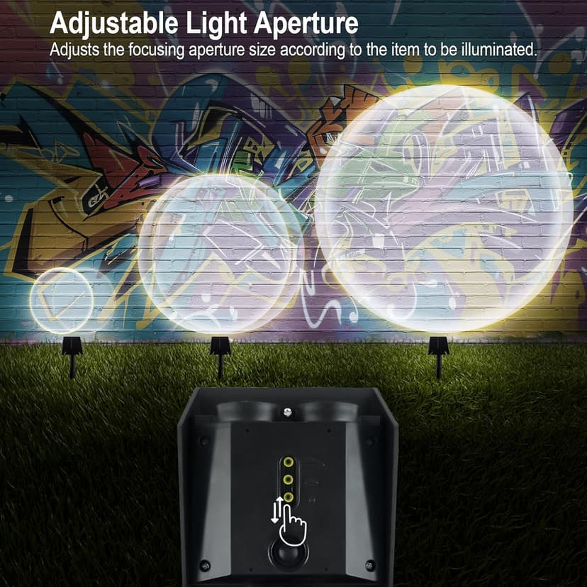 T-SUN Solar Spotlights for Trees, Solar Powered Sunset Projector Lights, 2 Lighting Modes Solar Landscape Spotlights Solar Garden Lights for Trees, Flag, Garden, Yard, Pathway, Patio(White-2 Pack)