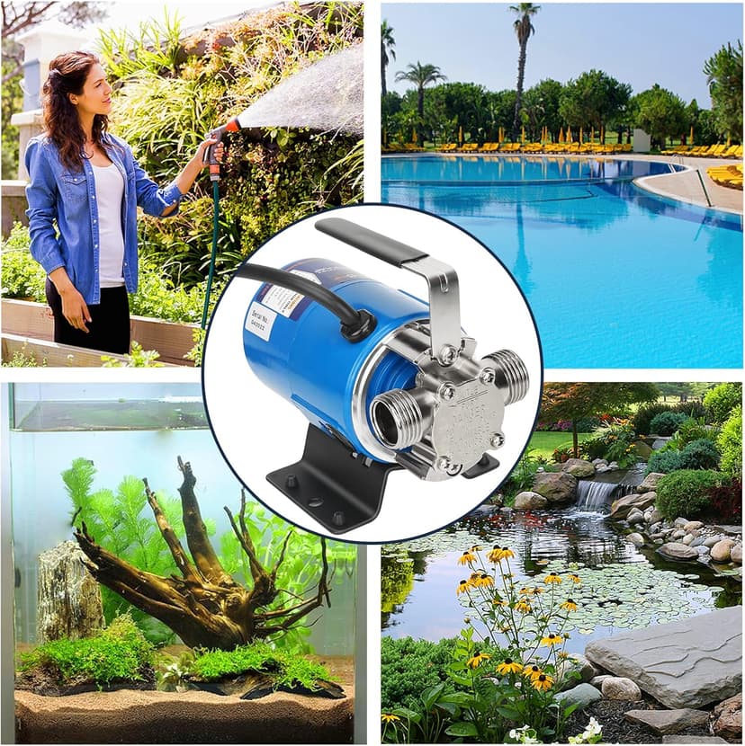 Garden Pump With Hose, 115V 1/10HP 330GPH Mini Electric Water Transfer Pump Waterbed Drain Pump, With Suction Hose Kit.