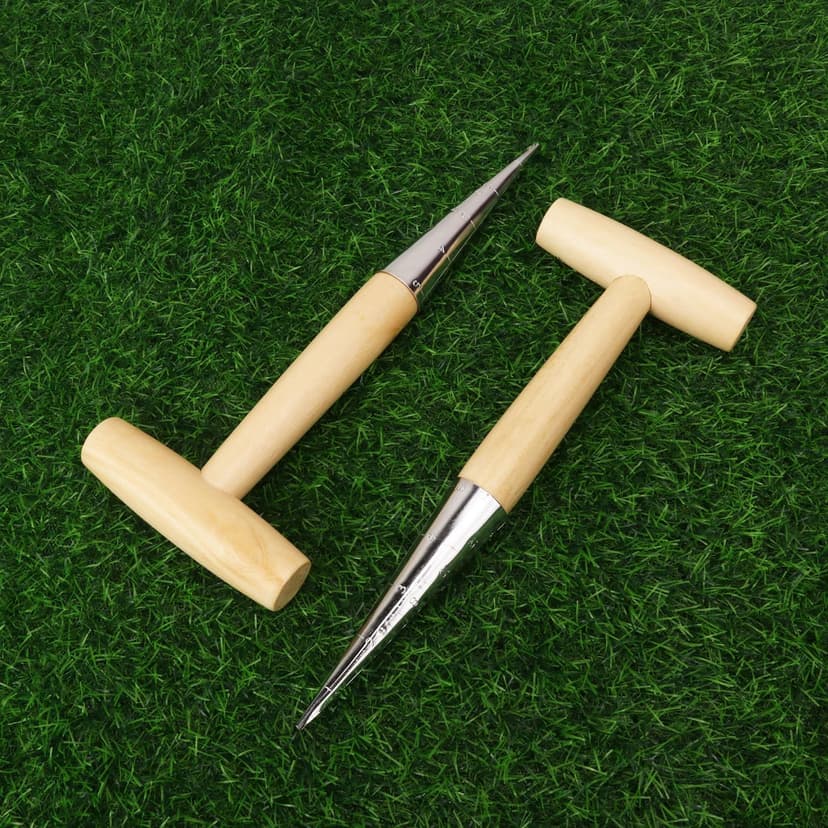 3 PCS 11 Inch Hand Dibber with Wooden Handle - Hand Held Bulb Planter, Essential Dibber Gardening Tool for Planting and Bulb Transplanting