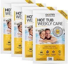 3in1 Weekly Hot Tub Cleaner, Conditioner, Clarifier - Hot Tub Chemicals for Standard & Inflatable Spas - Spa Chemicals for Crystal Clear & Sparkling Clean Water - Made in USA (4 Week Kit)